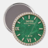 Aimant Personalized 50th Anniversary Emerald Marble (Recto/Verso)