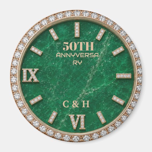 Aimant Personalized 50th Anniversary Emerald Marble (Devant)
