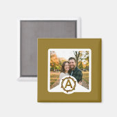 Aimant Personalized Artisan Monogram A | Wood Frame (Recto/Verso)