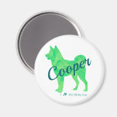 Aimant Personalized Cute Pastel Green Shiba Inu - Dog (Recto/Verso)