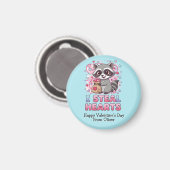 Aimant Personalized Cute Raccoon Classroom Valentine (Recto/Verso)