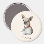 Aimant Personalized Dog Photo | Custom Pet Name  (Recto/Verso)