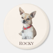 Aimant Personalized Dog Photo | Custom Pet Name  (Devant)