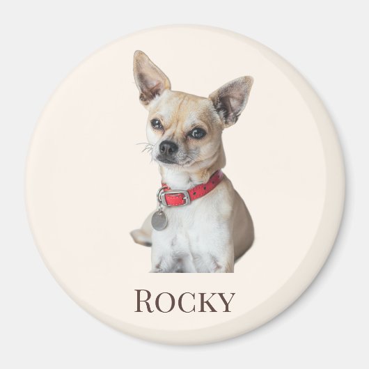 Aimant Personalized Dog Photo | Custom Pet Name  (Devant)