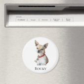 Aimant Personalized Dog Photo | Custom Pet Name  (In Situ (Lave-vaisselle))