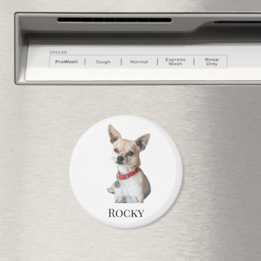 Aimant Personalized Dog Photo | Custom Pet Name (In Situ (Lave-vaisselle))