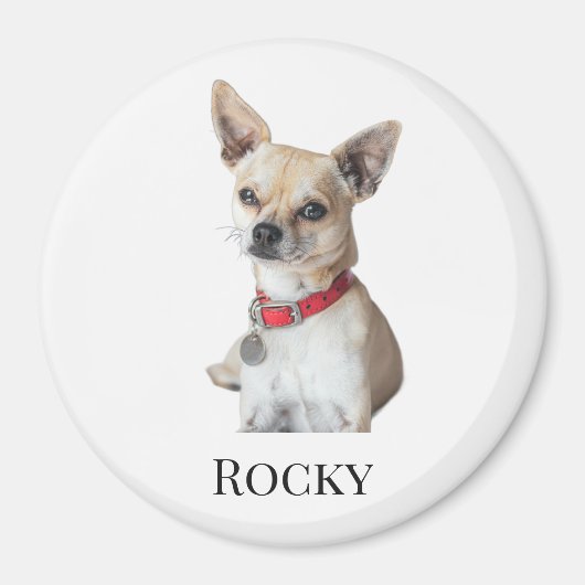 Aimant Personalized Dog Photo | Custom Pet Name (Devant)