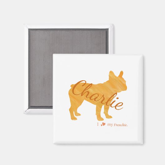 Aimant Personalized French Bulldog Pastel Orange Frenchie (Recto/Verso)