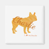 Aimant Personalized French Bulldog Pastel Orange Frenchie (Devant)