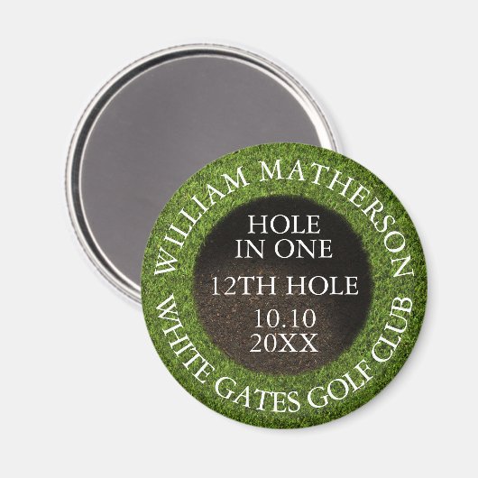 Aimant Personalized Golf Hole in One Award (Recto/Verso)
