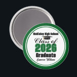 Aimant Personalized Green Class of 2026 Graduation Party<br><div class="desc">Customize your own green high school Class of 2026 graduate magnet for a high school or college graduation party. Cool varsity letters for the year on a great custom commemorative keepsake for seniors.</div>