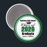Aimant Personalized Green Class of 2026 Graduation Party<br><div class="desc">Customize your own green high school Class of 2026 graduate magnet for a high school or college graduation party. Cool varsity letters for the year on a great custom commemorative keepsake for seniors.</div>