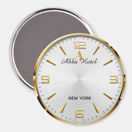 Aimant Personalized Hotel Name Luxury Gold Silver  (Recto/Verso)