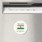 Aimant Personalized India Flag Round (In Situ (Lave-vaisselle))