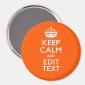 Aimant Personalized KEEP CALM Your Text Orange Accent (Recto/Verso)