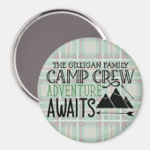 Aimant PERSONALIZED NAME Cabin Camping Adventure (Recto/Verso)