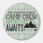 Aimant PERSONALIZED NAME Cabin Camping Adventure (Devant)