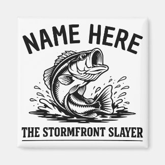 Aimant Personalized Name Classic Bass Fishing Storm