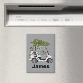 Aimant Personalized Name Golfer Christmas Golf Cart Xmas  (In Situ (Lave-vaisselle))
