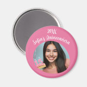 Aimant Personalized Photo Quinceañera Birthday Keepsake (Recto/Verso)
