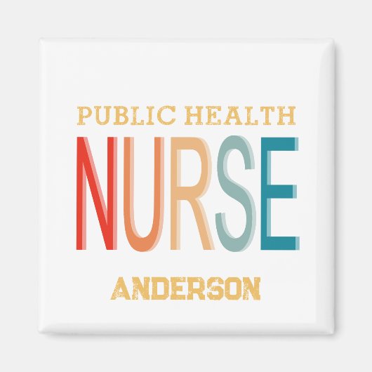 Aimant Personalized Public health nurse RN gifts (Devant)