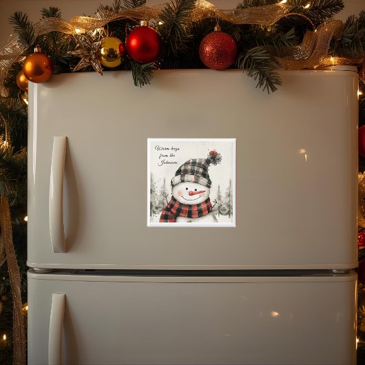 Aimant Personalized Snowman Christmas with Family Name