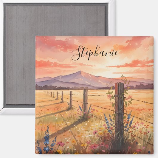 Aimant Personalized Sunset Wildflower