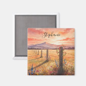 Aimant Personalized Sunset Wildflower (Recto/Verso)