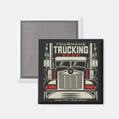 Aimant Personalized Trucking 18 Wheeler BIG Trucker (Recto/Verso)