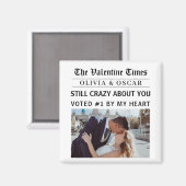Aimant Personalized Valentine Newspaper  (Recto/Verso)