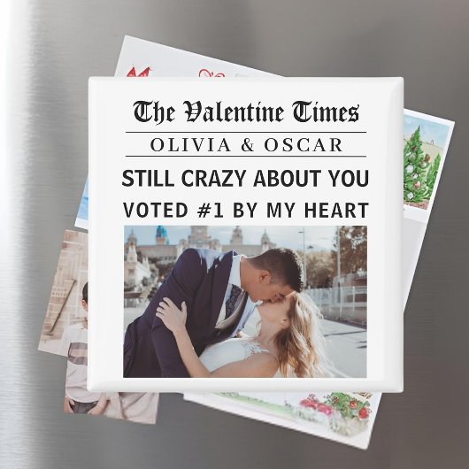 Aimant Personalized Valentine Newspaper