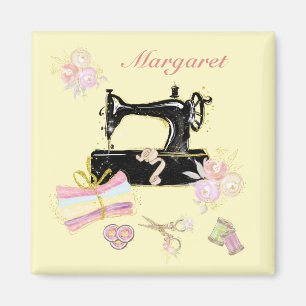 Aimant Personalized Vintage Sewing Machine And Fabric