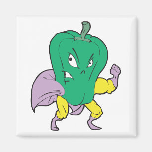 Aimant personnage de dessin animé de superhero green pepp