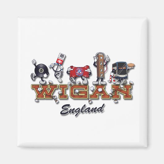 Aimant personnage de dessin animé Wigan (Devant)