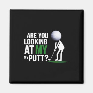 Aimant Personnage de golf drôle regardant mon putt