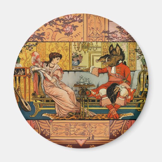 Aimant Personnages Classiques de Contes de Fées de Beauté (Devant)