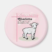 Personnalisable, Baptême, Rose, Fille, Agneau