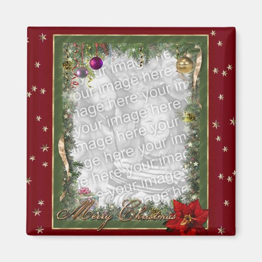 Aimant (Personnalisable) Cadre de Noël (Devant)