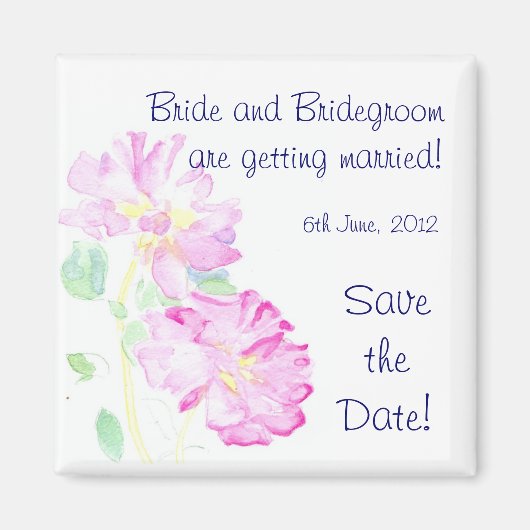 Aimant Personnalisable 'Enregistrer la date' Magnet, rose (Devant)