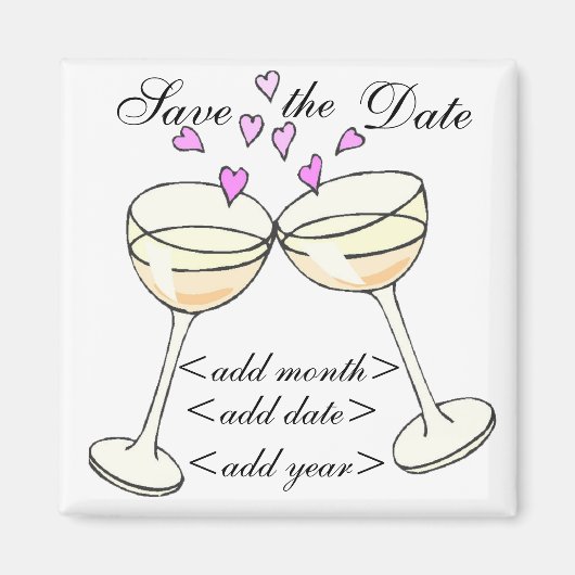 Aimant Personnalisable Enregistrer La Date Toast (Devant)