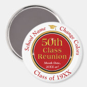 Aimant Personnalisable, Faveurs pour la Réunion de 50e Cl (Recto/Verso)