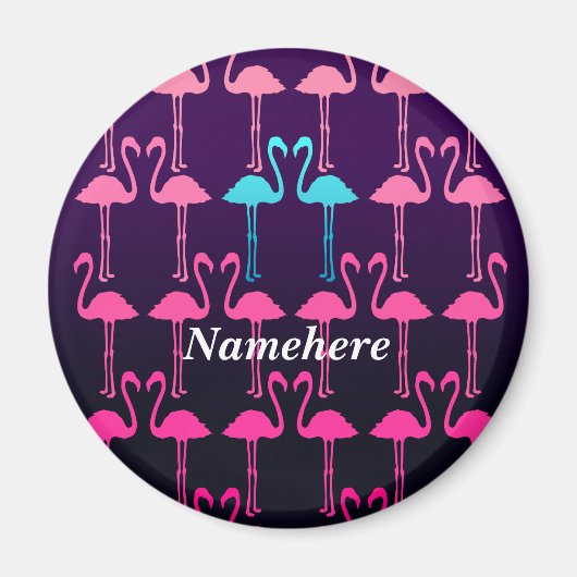 Aimant Personnalisable : flamant rose (Devant)
