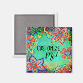 Aimant Personnalisable Floral Pretty Inspirivity Amusant  (Recto/Verso)