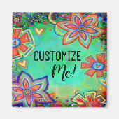 Aimant Personnalisable Floral Pretty Inspirivity Amusant  (Devant)