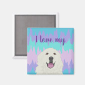 Aimant Personnalisable J'aime mes Grands Pyrénées (Recto/Verso)