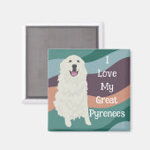 Aimant Personnalisable J'aime Mes Grands Pyrénées (Recto/Verso)