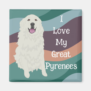 Aimant Personnalisable J'aime Mes Grands Pyrénées