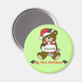 Aimant Personnalisable Mon premier Noël Teddy Bear Tee (Recto/Verso)