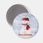 Aimant personnalisable Snowman de Noël (Recto/Verso)