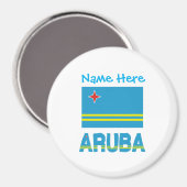 Aimant Personnalisation bleue du drapeau d'Aruba et d'Aru (Recto/Verso)